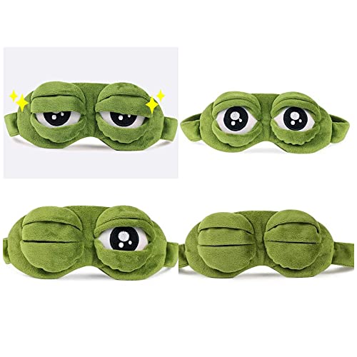 Masque de sommeil unisexe pour les yeux de grenouille 3D, masque pour les yeux rembourré et doux – vue 3