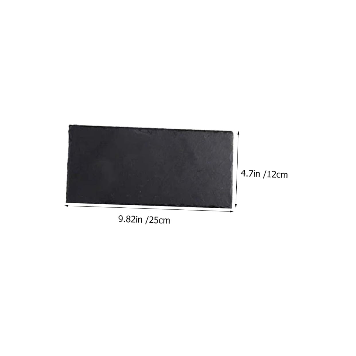 Assiette à Sushis en Ardoise Naturelle Noire, Lot de 4, Rectangulaire