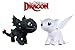 HTTYD Drachenzähmen leicht gemacht - Dragons - Pack 2 Plüsch Light Fury weiße + Ohnezahn Toothless schwarz - Qualiät super Soft 11'80"/30cm (40 cm Schwanz enthalten)