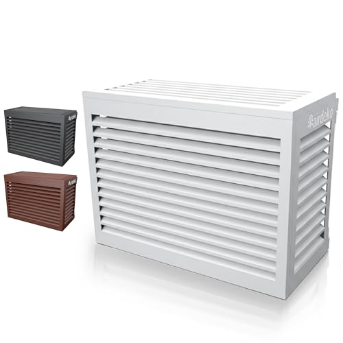 Airdeko Premium Mini Split AC Air Conditioner Cover for Outside Units - Decorative Metal Mini Split Condenser Cover - Rustproof, All-Season Outdoor Protection with Sleek Design - Secure & Durable (M)