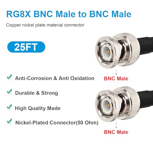 Cable BNC de pérdida ultra baja para osciloscopio y radio RF 50 ohm 2
