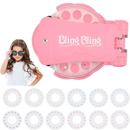 Kit de alisamento para o cabelo, pedras brilhantes, pedras brilhantes, pérolas para o cabelo para meninas, cabelo brilhante, máquina de cabelo com 180 pedras preciosas para o cabelo