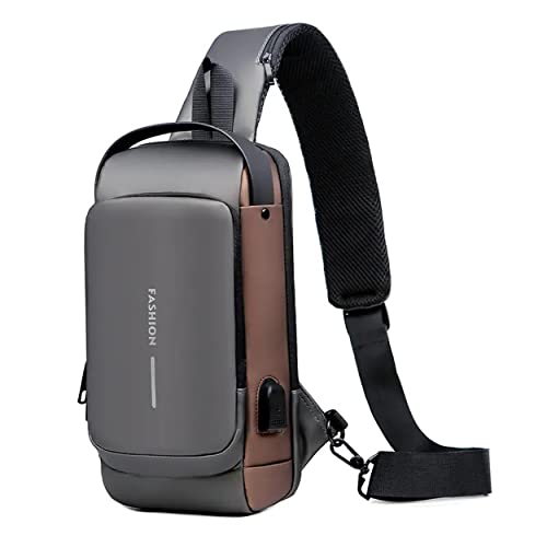 Image of ARURA (LABEL) Multifunction Anti-theft Shoulder Bag Crossbody Bag Travel Sling Bag with USB Port and Code Lock Messenger Backpack Chest Bag for Male Female