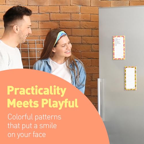 Image of Sweetzer & Orange S&O Magnetic sheets for Refrigerator 4 Pack - Fun Fruity planner notes for Fridge Sets - Magnetic registry journals for cooler, sticky Notepads for freezer - 3.5 inch x 7 inch, 45 Pages