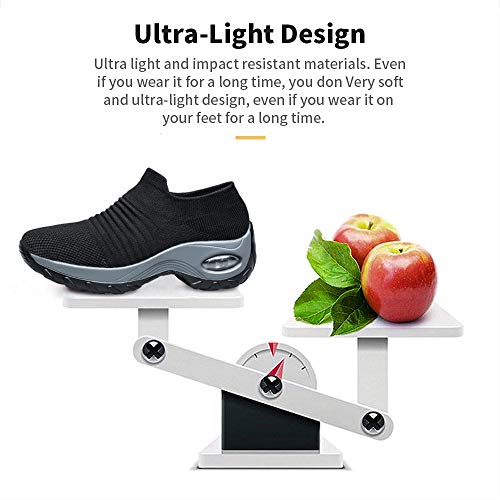 Belilent Womens Walking Shoes Slip on Sneaker Socks Platform Nurse Mesh Breathable Lightweight Comfortable Socks Shoes