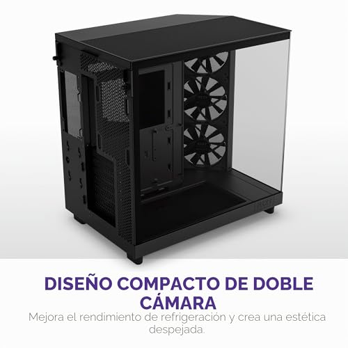Miniatura 3 de NZXT H6 Flow - Caja PC ATX Compacta Doble Cámara - Negro