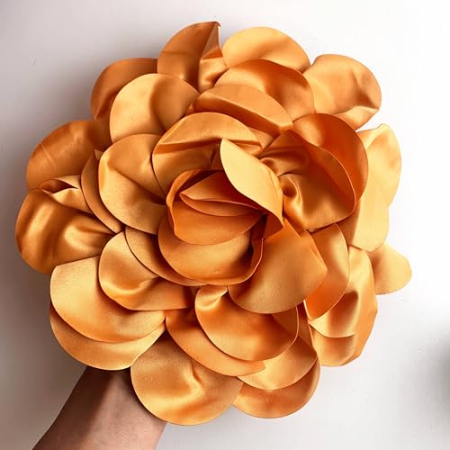 Image of Heyiwell Large Satin Fabric flower for Brooch Pin Wedding Party Dance Dress Suit Clothes Head Hair Accessories DIY Decor 9.45 inchInch