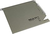 Rexel 330 Lateral Hanging Files with Tabs and Inserts, 15 mm V-base, 100 Percent Recycled Manilla, Green, Multifile , Pack of 50, 78080