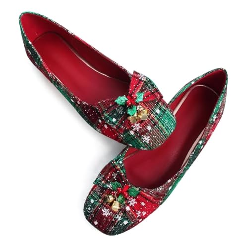 Image of ChaiRong Zhou Women Square Toe Ballets Flats Comfort Slip On Walking Shoes for Driving