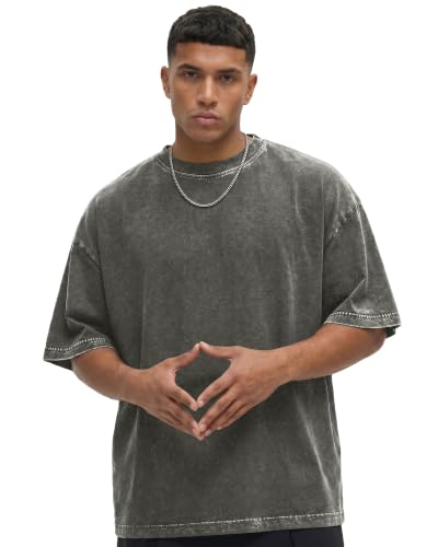 Image of Oversized Tshirts for Men Short Sleeve Vintage Washed Basic Loose Tees 2026