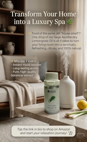 Image of Sage Apothecary Lemongrass Diffuser Oil - 125ml