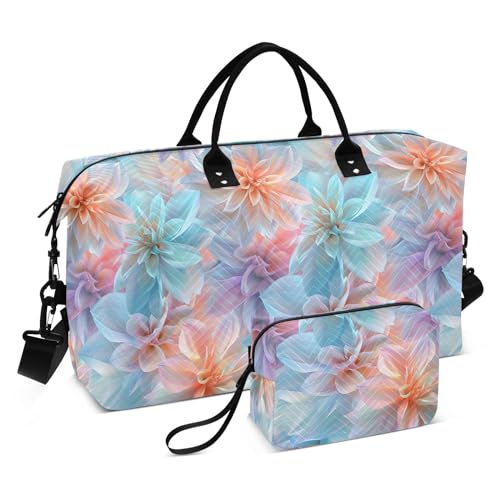 senya Weekender Bags Travel Duffel Gym Bag Beautiful Pastel Flowers Carry on Overnight Tote Bag with Toiletry Bag for Airplane Travel Trip Gym Yoga, g366809729p1006c1071s2442 - Main Image
