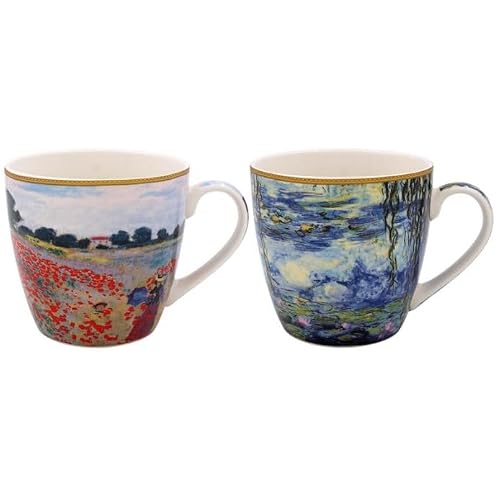 Lesser & Pavey Breakfast Mugs | Ceramic Coffee Mugs for Home or Work | Premium Design Mug for All Occasions | Lovely Mugs for Tea, Coffee & Hot Drinks - Claude Monet