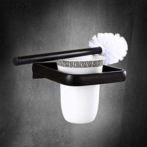Brosse de toilette en aluminium noir mat ensemble complet pour hôtels et collectivités