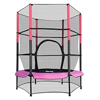 GALACTICA NEW Mini Trampoline | 4.5FT 55\" with Safety Net Enclosure | Indoor Outdoor Children