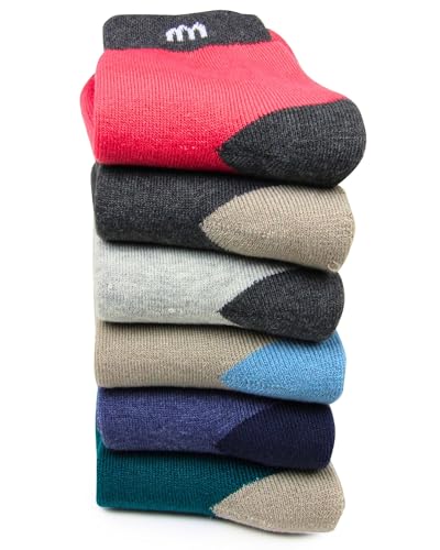 Image of Neska Moda Boys & Girls Pack Of 6 Pair Terry Cotton Socks (Red,Beige,Green,Blue,Grey)-SK1212