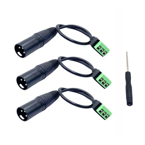 Câble XLR pour enregistrement en direct et studio de podcast lot de 3 pièces 33cm