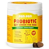 PENPEN Probiotics for Dogs, Dogs Probiotics for Digestive Health, Multi-Probiotic and Enzyme Blend Promote Gut Health & Immune Support, Eases Sensitive Stomachs - Beef Flavor, 180 Soft Chews