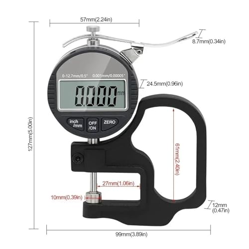 Medidor digital de espesor 0-12.7mm con pantalla LCD miniatura 3