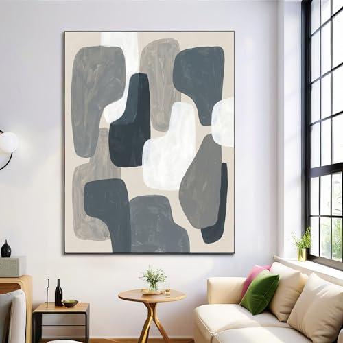 Pintura sobre lienzo azul grisáceo para dar luz y estilo moderno a pasillos oscuros