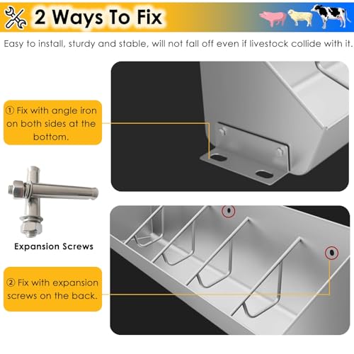 Comedero para cerdos de acero inoxidable con valla para establos 7