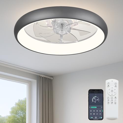 Fszdorj 20'' Ceiling Fan Light, Upgraded Low Profile Fan,