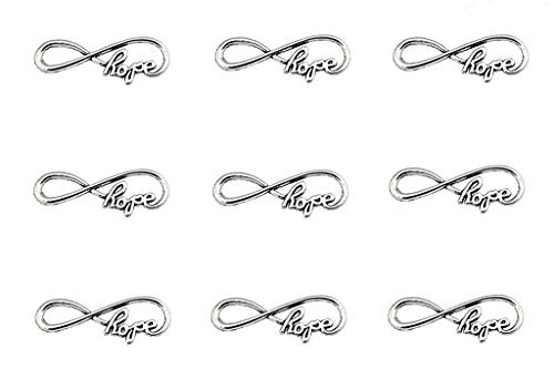 ALIMITOPIA 40pcs Infinity Hope Symbol Connectors Charms Pendants for DIY Necklace Bracelet Jewelry Making Accessories(Antique Silver)