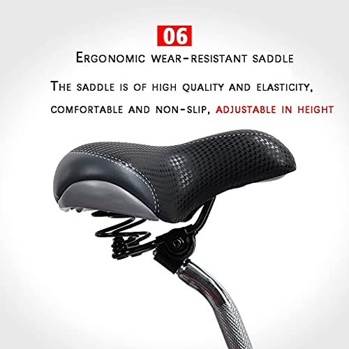 WRHOPR Erwachsenen-Dreirad, Dreirad Für Erwachsene Mit 3 Rädern, Sicheres Dreirad Für Erwachsene, Senioren, Damen Und Herren, Dreirad, 16 Zoll, Single-Speed-Dreirad Mit Korb, Verstellbarer Sitz Zum Ei – Bild 8