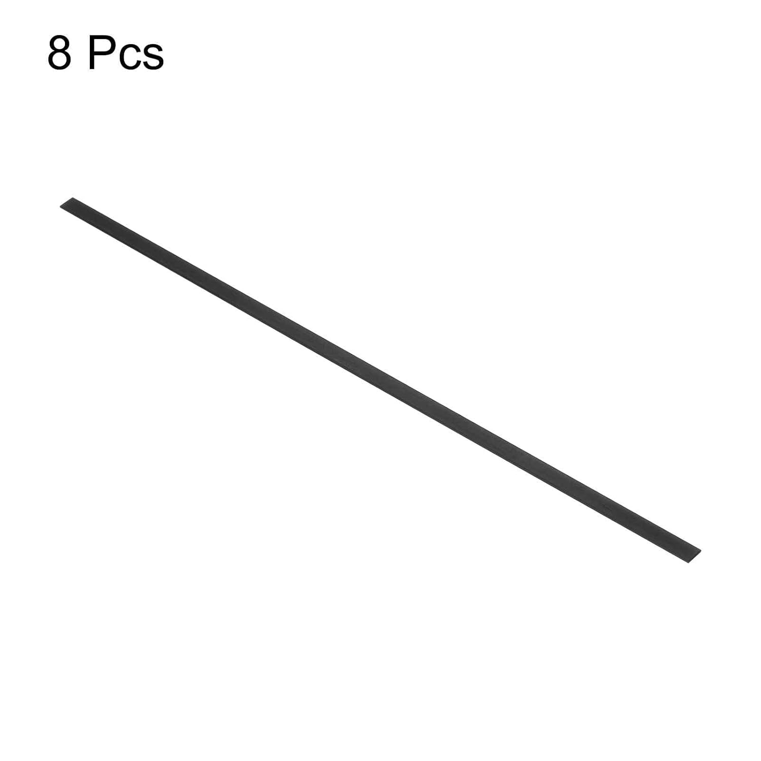 MECCANIXITY 8 Pcs Carbon Fiber Strip 1x5mm 200mm Length Pultruded Flat Carbon Fiber Bars for Kites, RC Airplane