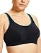 SYROKAN Women's Bounce Control Wirefree High Impact Full Figure Support Sports Bra Black 36D