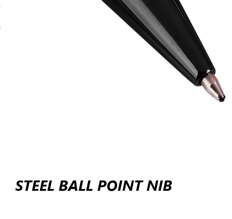 Image of worison Elegant Slim Metallic Retractable Ballpoint Pens Smooth, Sturdy Ideal for Gifting (Black, Pack of 1)