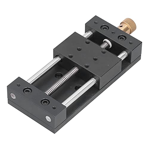 Linear Stage Actuator, Manual Sliding Table, Aluminium Alloy Sliding Table Linear Actuator with Base, Manual Linear Rail for Mechanical Engineering