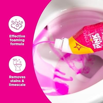The Pink Stuff Miracle Toilet Cleaner, 750ml Powerful Stain-Removing Gel for a Sparkling Clean Bowl Eliminates Limescale, Tough Stains & Odors with Fresh Rhubarb Scent