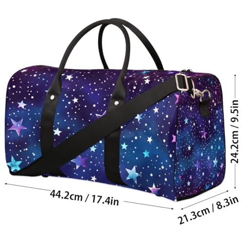 Starry Shining Star Travel Duffel bag for Men Women Weekender Overnight Bag Gym Bag Carry On Luggage Bags for Yoga Workout Sports4