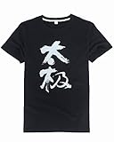 icnbuys Damen Tai Chi T-Shirt Chinesische Schriftzeichen Tai Chi XS, S, M, L, XL, XXL schwarz