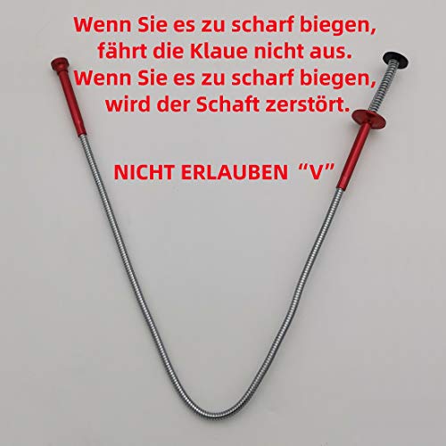 VASTOOLS Flexibler Krallengreifer mit Magnetstab /71cm, 2-in-1 Biegsam Magnetheber, 4-Finger Greifer, Rostfreier Flexibler und Steif Schaft