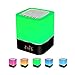 Altavoz Bluetooth Luz de Nocturna,Careslong lámpara de cabecera portátil sensible al tacto de 7 colores regulable, lámpara de con despertador,reproductor de MP3/radio FM/Despert de Música