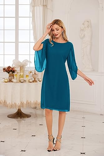 Image of GRACE KARIN Womens Formal Wedding Guest Dress 2026 Chiffon Cocktail Dress Mother of the Bride Dresses Midi Fashion Clothing