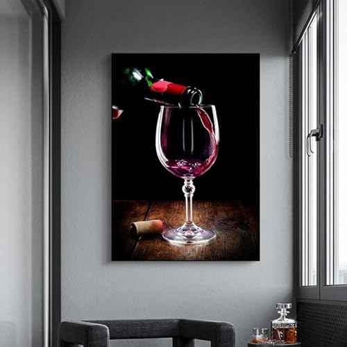 Cadre interne 30x45 cm affiche toile vin rouge art moderne