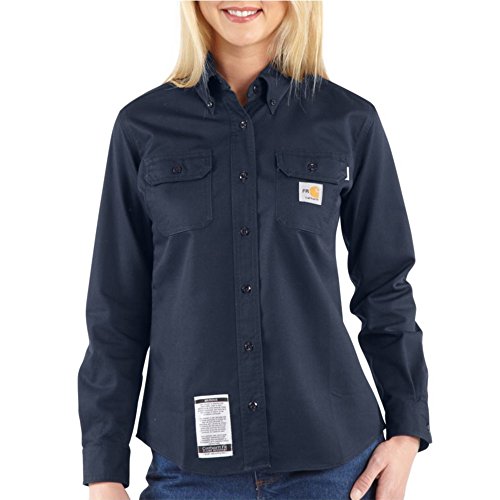 Product Image of the Carhartt Women's with Fr Classic Twill Shirt, Dark Navy, X-Small