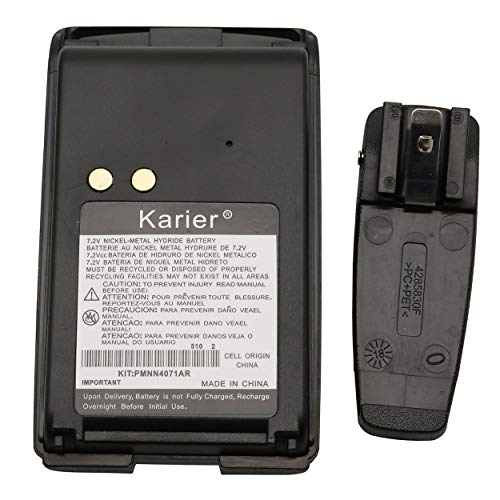 Karier 1800Mah Ni-Mh Replacement Battery Pack With Belt Clip For Motorola Pmnn4071 Pmnn4071A Pmnn4071Ar Mag One Bpr40 A8 Radios #TOP1