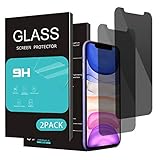 HOMEMO Privacy Screen Protector for iPhone 11/iPhone XR 6.1Inch 2 Pack Anti Spy Tempered Glass Anti Scratch Case Friendly