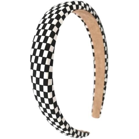 Duehut Checkered Headband. Plaid Hair Accessories for Women. Black and White Check Headband for Women and Girls. Christmas Party Hair Accessories. Cover