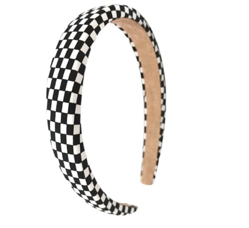 Duehut Checkered Headband. Plaid Hair Accessories For Women. Black And White Check Headband For Women And Girls. Christmas Party Hair Accessories. cover