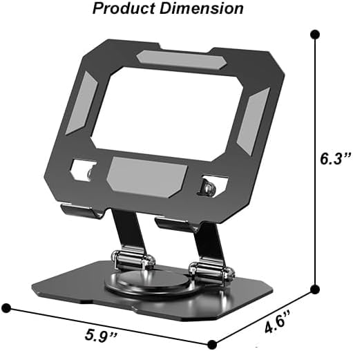 Image of Premium Portable Aluminium Tablet Stand with 360 Rotating Base, Black