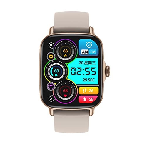 Image of MINIX Crest Bluetooth Calling 1.69 HD Display Smartwatch l Bluetooth Calling l IP68 Waterproof l Rotary Crown l 100+ dial(Rose Gold)