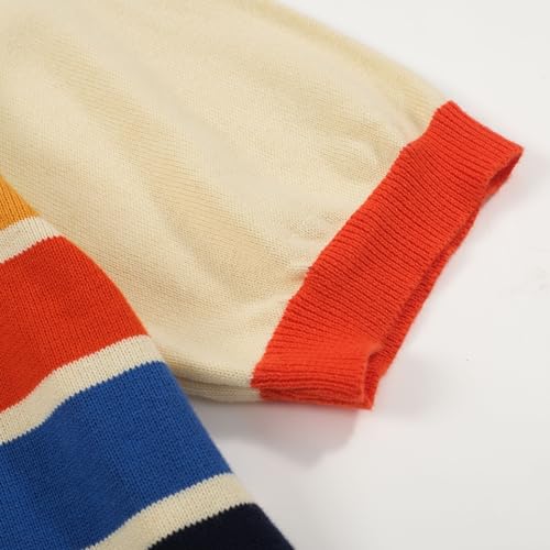 OXKnit Women's 1960s Retro Knit Short Sleeve T-Shirts, Crew Neck Casual Knit Top4