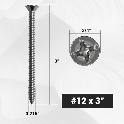 #12 x 3 Tornillos autorroscantes acero inoxidable 20 pcs miniatura 2