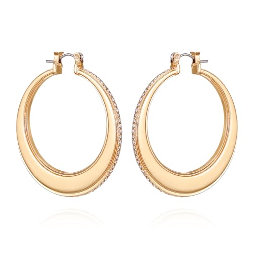 Créoles dorées GUESS avec cristal étincelant pour femme