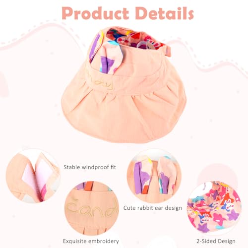 Image of SNOWIE SOFT Wide Brim Sun Hat for Kids Girls with Neck Flap Shawl, UPF 50+ Adjustable Chin Strap Sun Protection Hat for Girls 2-10 Years Old, Summer Breathable Sun Visor Hat Windproof Beach Hat